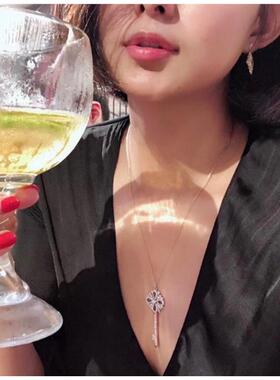 S925纯银雪花钥匙项链高级感