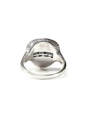 =silvarie=GEROCHRISTO 希腊重工雕刻金面 古典花纹 纯银宝石戒指