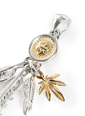 日本印第安银饰点金印台羽毛吊坠