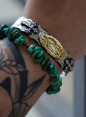 SUNKU不规则松石复古手链日潮