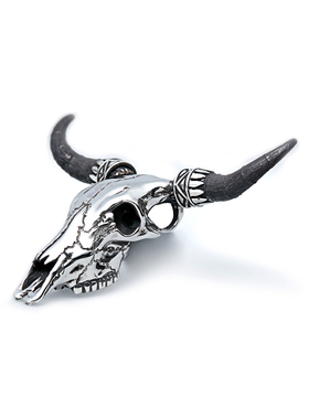 GODSUNS纯银头巾裂纹牛头吊坠