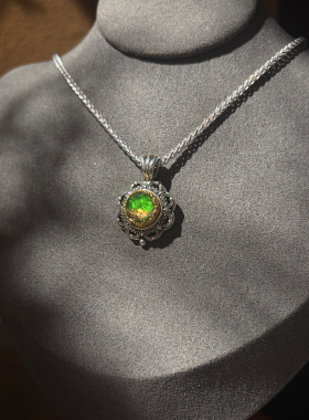 GEROCHRISTO复古花丝宝石吊坠