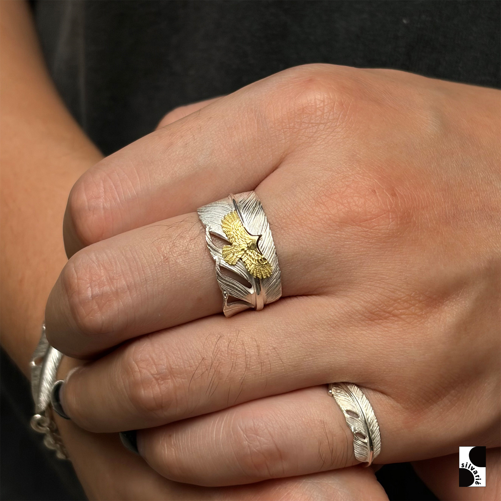 WILDWOOD gold eagle feather ring