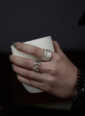 GODSUNS男女950银潮流单羽戒指