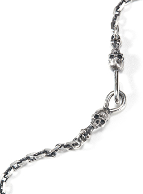 日潮手工做旧骷髅纯银项链男女