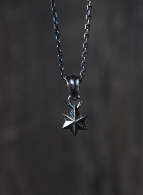 日本小众做旧星星项链男女日潮