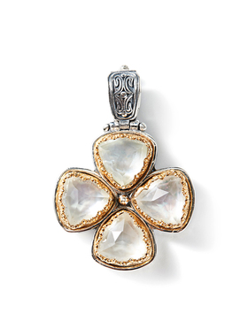 希腊手工制大四叶草宝石吊坠