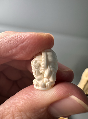 诚源猛犸象牙雕刻扎基拉姆把件文玩DIY手串吊坠散珠配饰手机挂坠