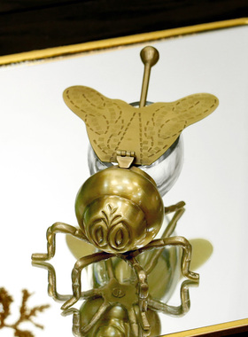 印度进口黄铜创意造型设计感个性调料盒装饰家用餐厅餐桌用品摆件