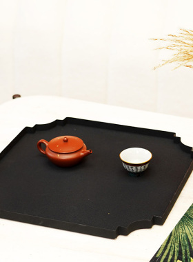 新中式黑色几何磨砂金属茶室