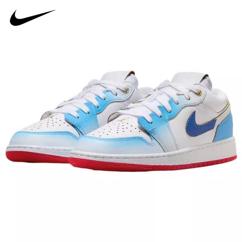 耐克Air Jordan 1 Low AJ1 GS 女大童蓝白复古低帮板鞋FN8895-141 - 图3