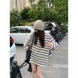 SG / 杨依姗 FW复古慵懒洋气撞色条纹叠穿打底圆领休闲长袖T恤女