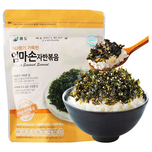 韩国进口海苔碎拌饭儿童原装无添加剂韩式芝麻炒紫菜饭团零食即食-图3