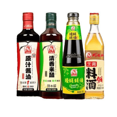 巧媳妇调味品500ml清香米醋原汁酱油烹调料酒530g蚝油4瓶临期