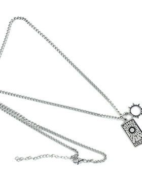 钛钢长款链男女个性塔罗牌项链