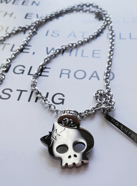 钛钢女潮夏轻奢甜酷风骷髅项链