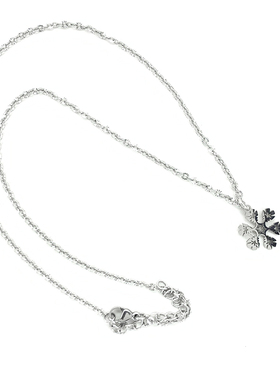 钛钢短款链女雪花圣诞项链