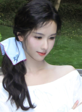 陈都灵同款刺绣花朵发圈