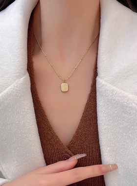 高级感金色钛钢项链女