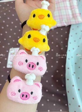 可爱小鸡小猪厨师帽发圈