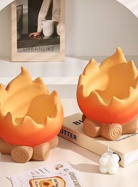 卡西法火焰火苗摆件客厅玄关桌面装饰品轻奢高档创意收纳盒送礼