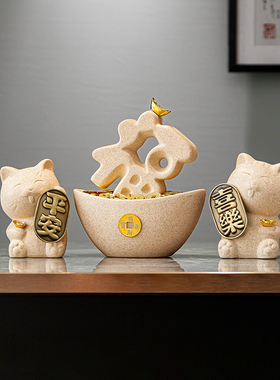 陶瓷招财猫酒柜电视柜开业收银台