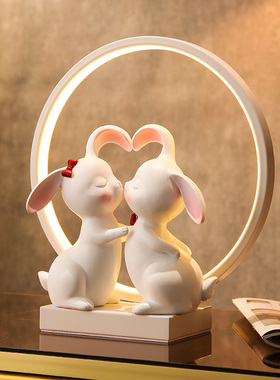 兔子摆件新婚装饰创意生日礼物