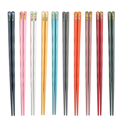 合金筷子家用分餐筷高档一人一筷彩色耐高温防霉防滑抗菌合金筷