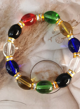 月光琉璃手链泡泡石女仿月光石手串荧光面串珠直播跨境直销货源