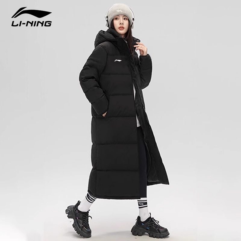 李宁羽绒服长款男士加厚保暖鸭绒2024新款过膝女冬季运动训练外套,淘宝优惠券,粉丝福利购,淘宝优惠卷