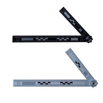 Loport 2 put 30 * 15cm double-sided black and white folded angle ruler PVC able to fold the footprint scale thicken