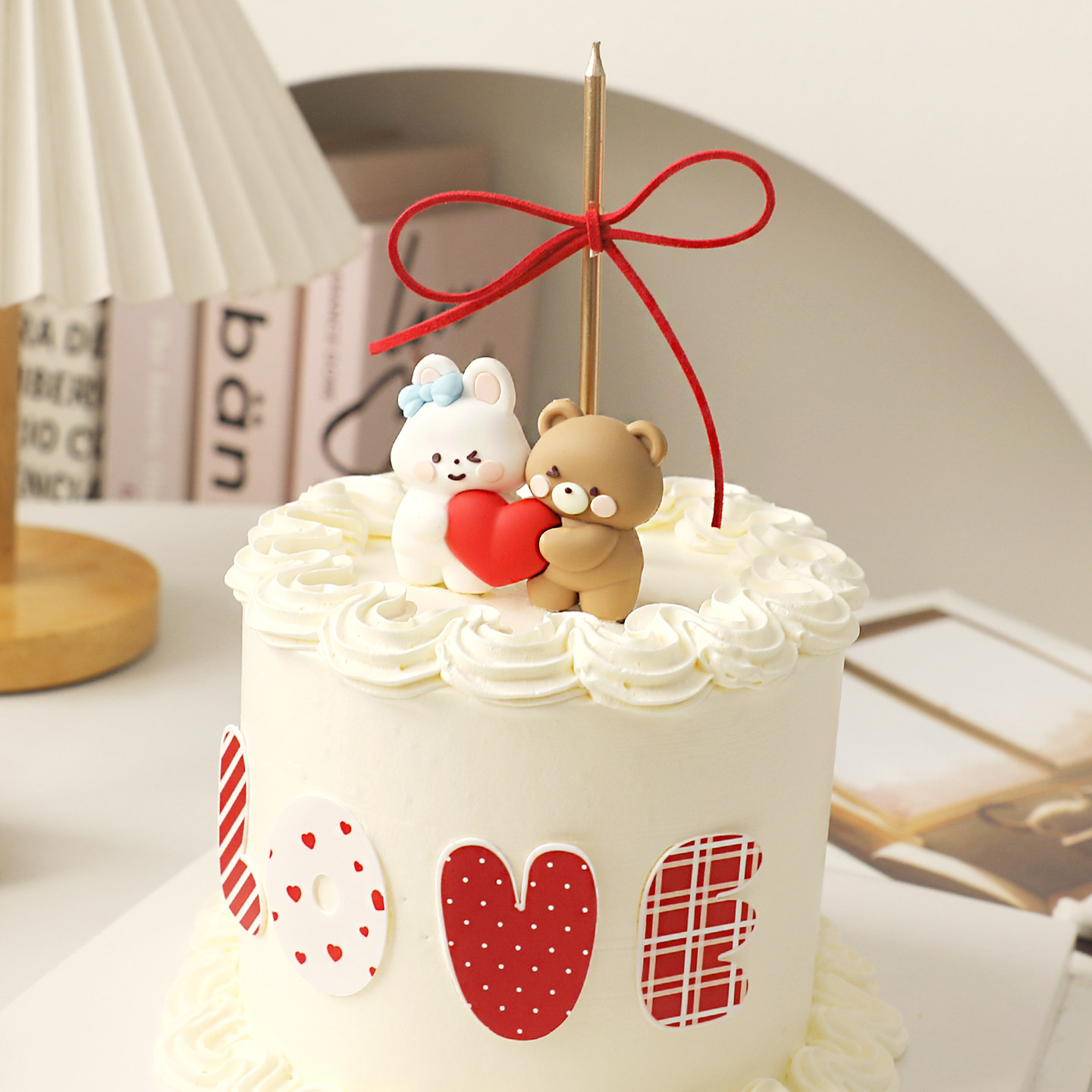 包邮网红情人节卡通软胶熊兔抱心摆件LOVE甜品派对 生日蛋糕装饰,淘宝优惠券,粉丝福利购,淘宝优惠卷