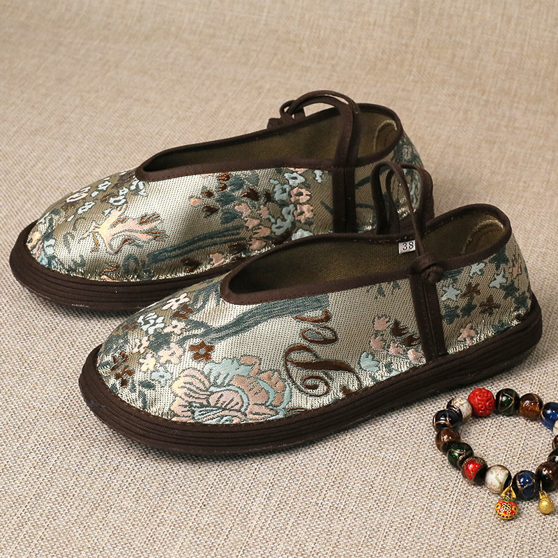 新中式民族风透气绣花鞋女手工千层底老北京布鞋平底复古汉服单鞋,淘宝优惠券,粉丝福利购,淘宝优惠卷