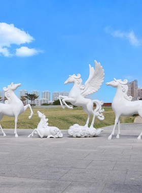 户外仿铜飞天马年景观雕塑大摆件