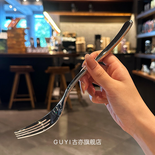 美式复古西餐叉！三倍厚餐叉1810不锈钢沙拉叉子高档长柄西餐餐具 - 图0