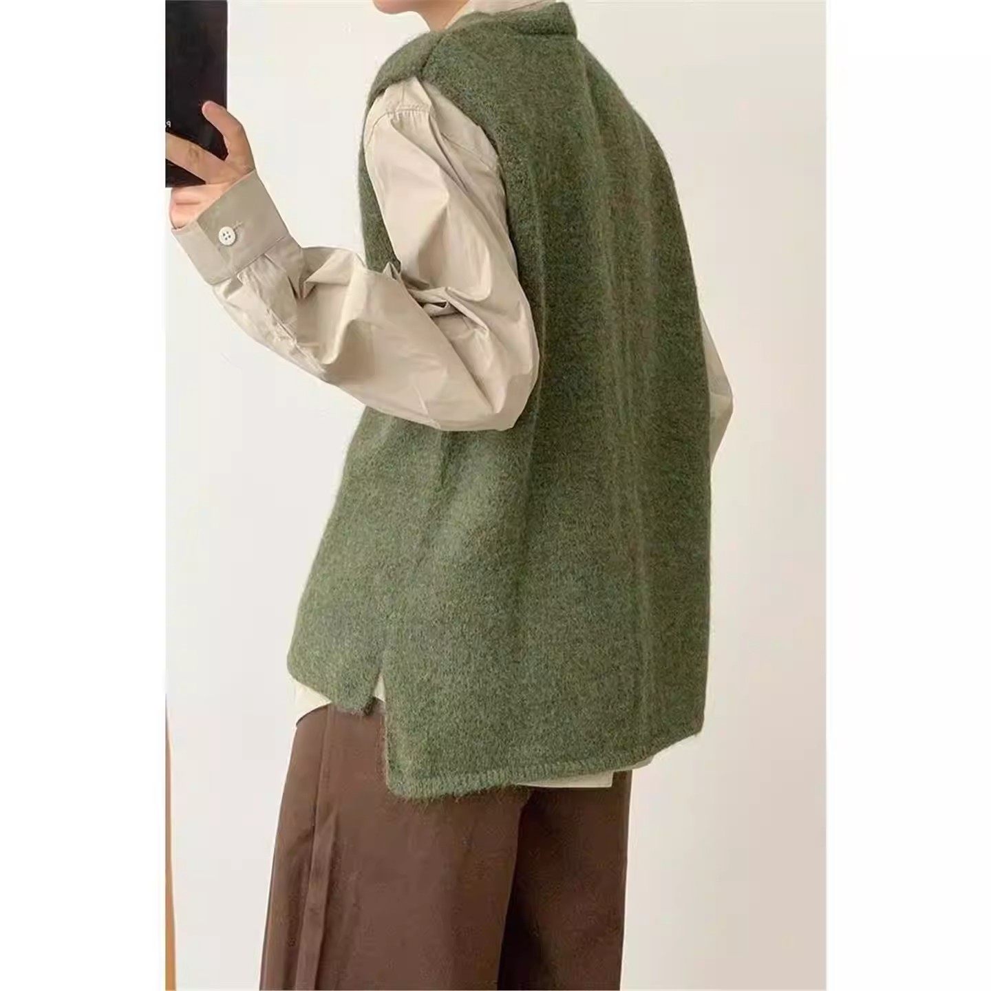 日系复古慵懒小众针织纽扣马甲背心男女春秋宽松开衫叠穿毛衣外套,淘宝优惠券,粉丝福利购,淘宝优惠卷