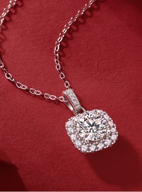 925银方糖吊坠项饰品女高级感精致轻奢小众ins锁骨链项链工厂