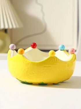 2 in 1 Ceramic Fruit Plate Strawberry Orange Shape Salad Ser