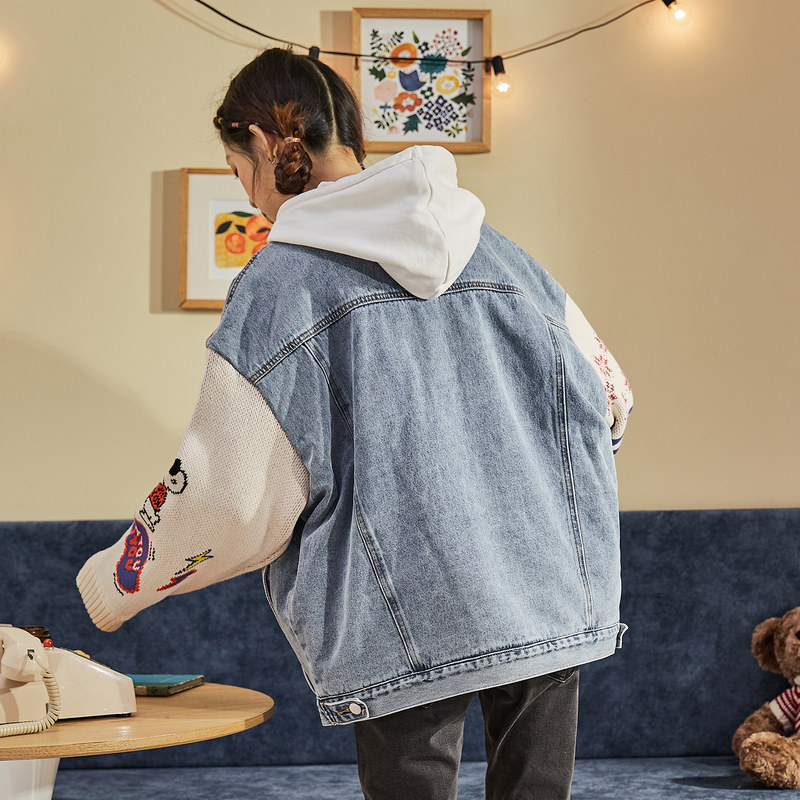 唐狮新款秋装牛仔女士史努比短外套 唐狮outlets店短外套