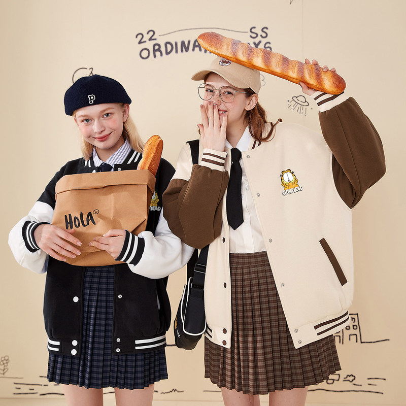 唐狮棒球服外套2022春秋新款潮上衣 唐狮outlets店短外套