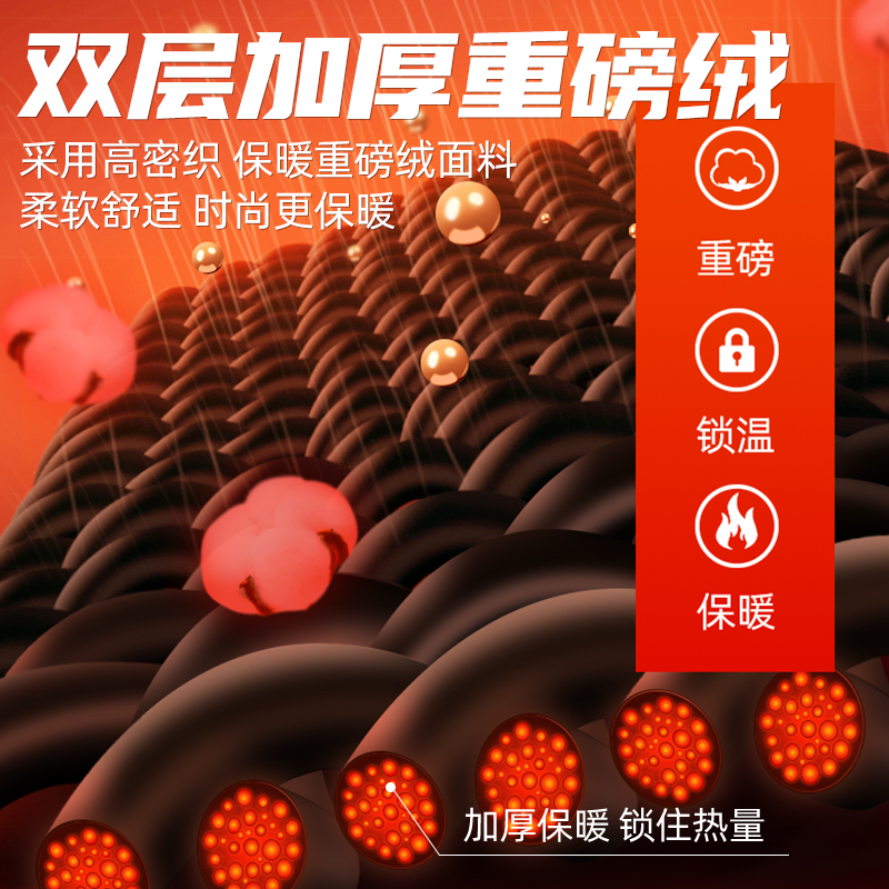 唐狮加绒裤子男冬季美式潮牌加厚弯刀裤男士休闲卫裤直筒运动裤HW