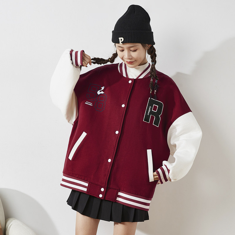 唐狮学院风2022年春秋新款潮棒球服 唐狮outlets店短外套