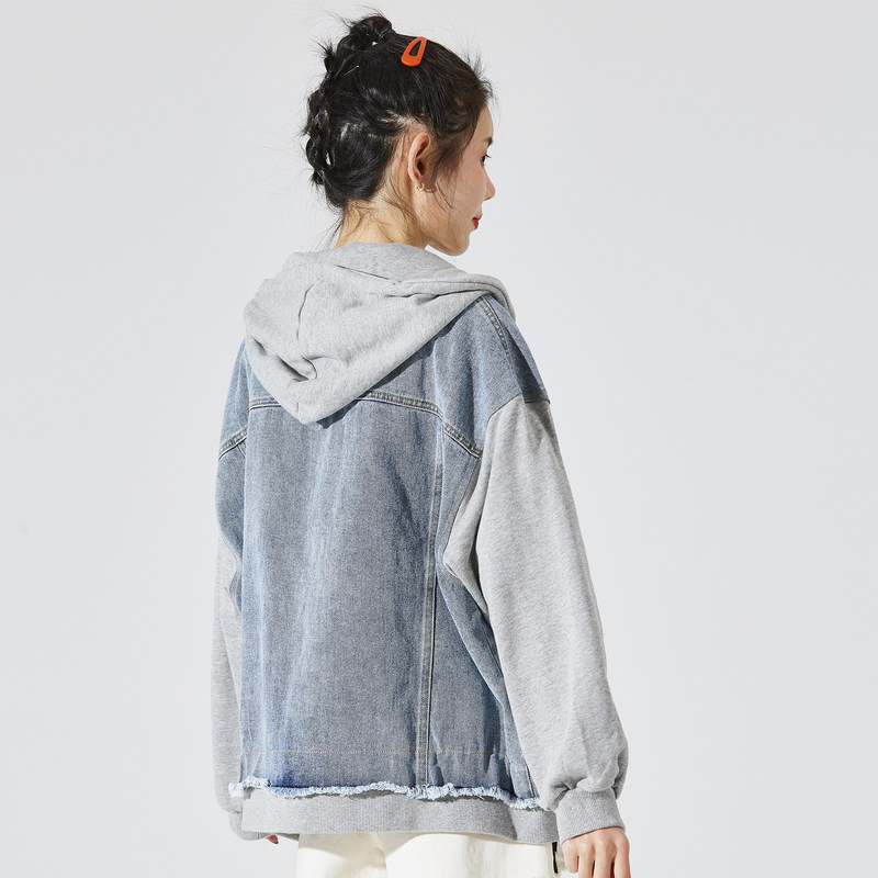 唐狮2022新款春装牛仔女短款牛仔衣 唐狮outlets店短外套