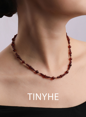 TINYHE米雪天然石榴石项链