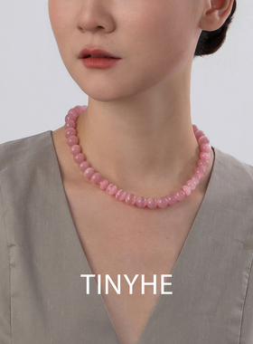 TINYHE米雪粉色猫眼石项链女