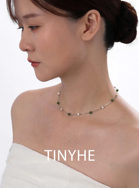 TINYHE米雪天然淡水珍珠满天星项链女小众高级感绿玉髓锁骨链原创