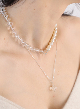 微合TINYHE米雪白水晶贝珠项链女