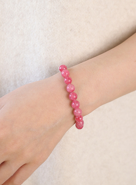 微合天然水晶手链女款手串蔷薇石