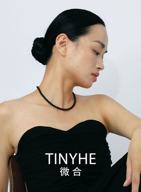 天然黑玛瑙项链女纯银