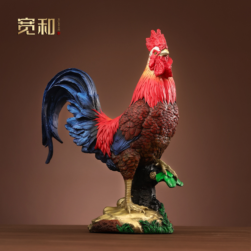 宽和 新中式全铜大公鸡摆件生肖金鸡家居装饰大吉大利创意工艺品